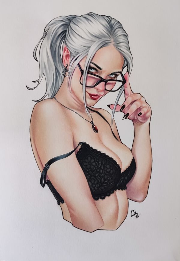 Image for Black Cat Pin Up Art