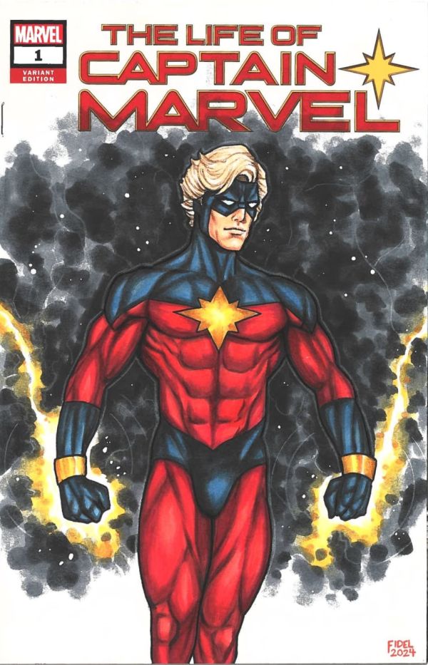 Image for Captain Marvel sketch cover by Erik Fidel