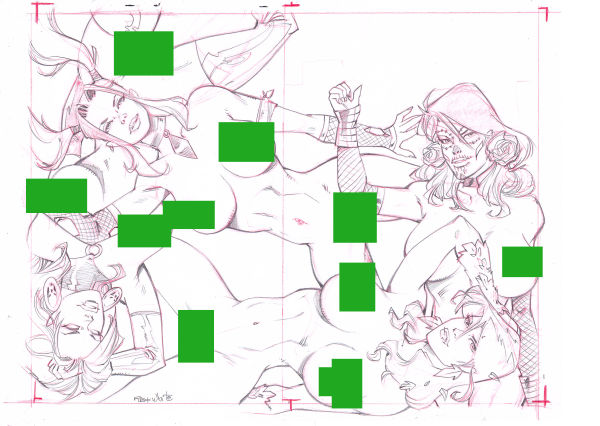 Image for Four Comic Book Characters Pin Up
