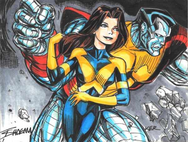Image for Kitty Pryde and Colossus sketch card by Terry Shoemaker