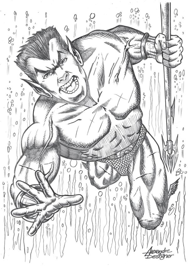 Image for Namor (09"x12") original comic art by Alexandre (2025) *TramaStudio