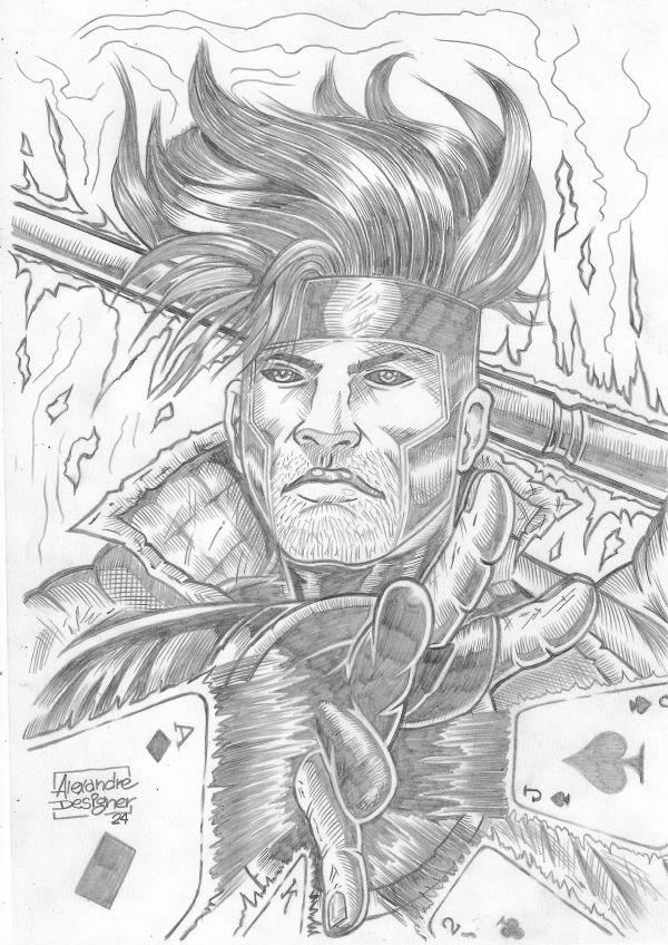 Image for Gambit (09"x12") original comic art by Alexandre (2025) *TramaStudio
