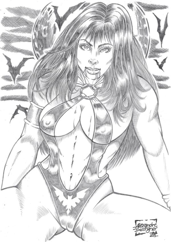 Image for Vampirella (09"x12") original comic art by Alexandre (2025) *TramaStudio