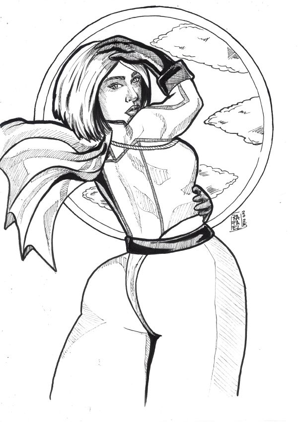 Image for Power Girl (09"x12") original comic art by Rafael Duarte (2025) *TramaStudio