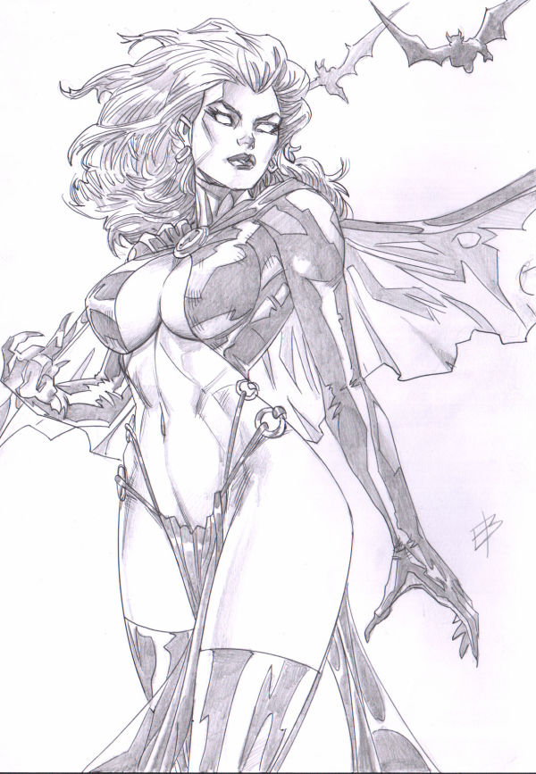 Image for Goblin Queen original pencil pin up art by Edilson Bilas