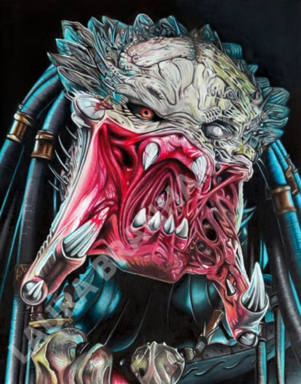 Image for Wolf Predator Original Drawing by Laura Branham