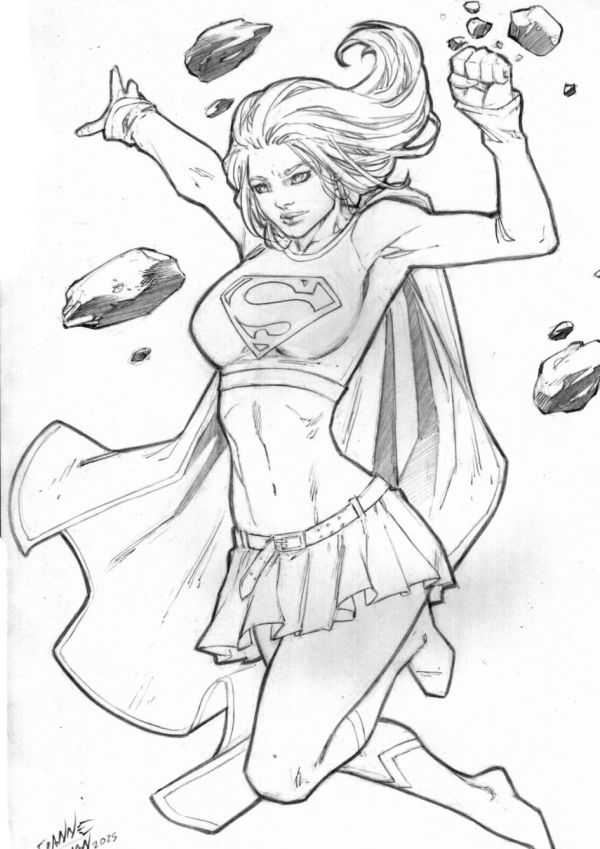 Image for Supergirl Pencil Illustration by Gianne Edriana 