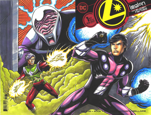 Image for Cosmic Boy vs Lightning Lord and Validus sketch cover by Dave Beaty