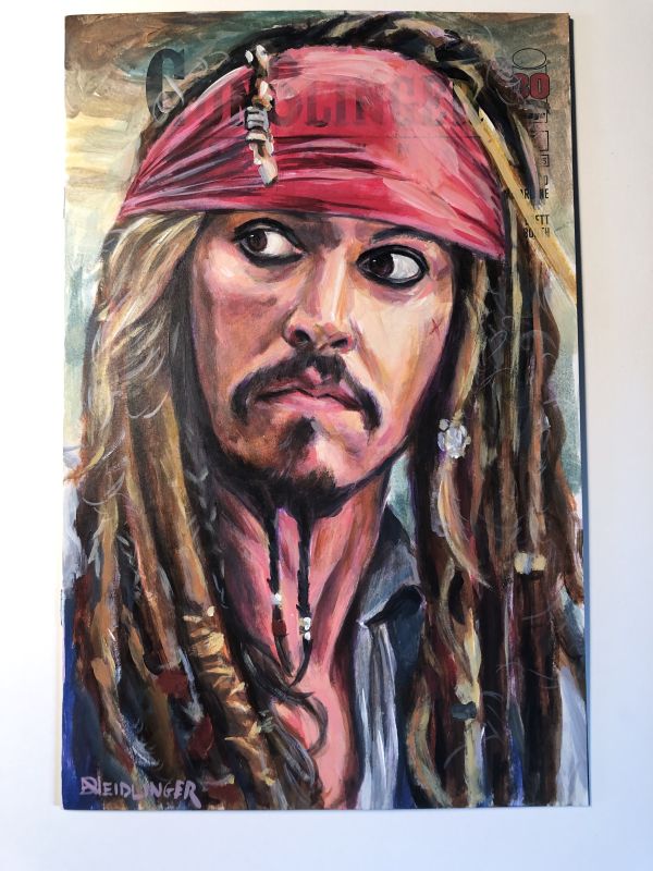 Image for Captain Jack Sparrow Portrait on Gunslinger Spawn Sketch Cover