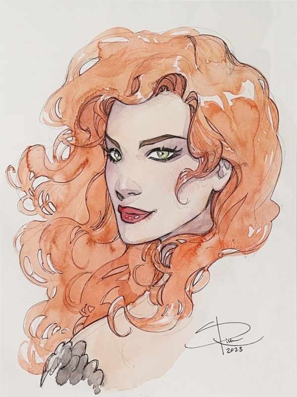 Image for Red Sonja Watercolor Portrait by Sabine Rich