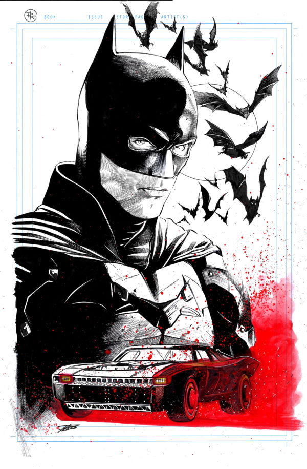 Image for Batman with Batmobile Illustration