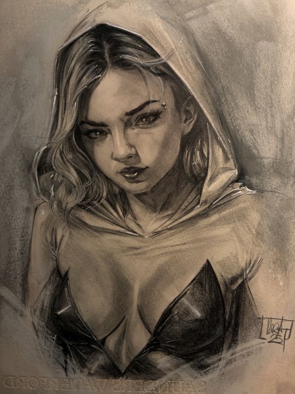 Image for Spider Gwen Charcoal Portrait