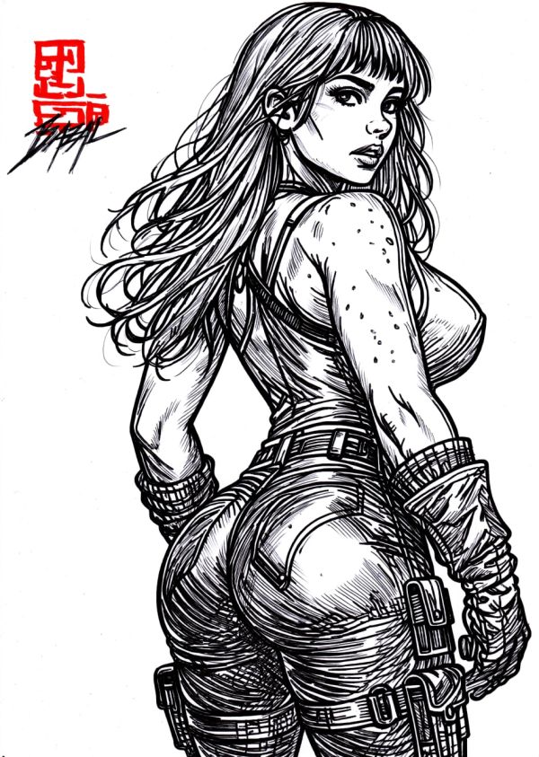 Image for SHE WHO NEVER MISSES by Angel Bazal. 8,3x11,7.
