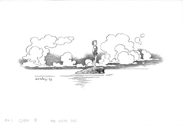 Image for "THE NEVER BIRD" PETER PAN BOOK ORIGINAL ART SIGNED CHARLES VESS