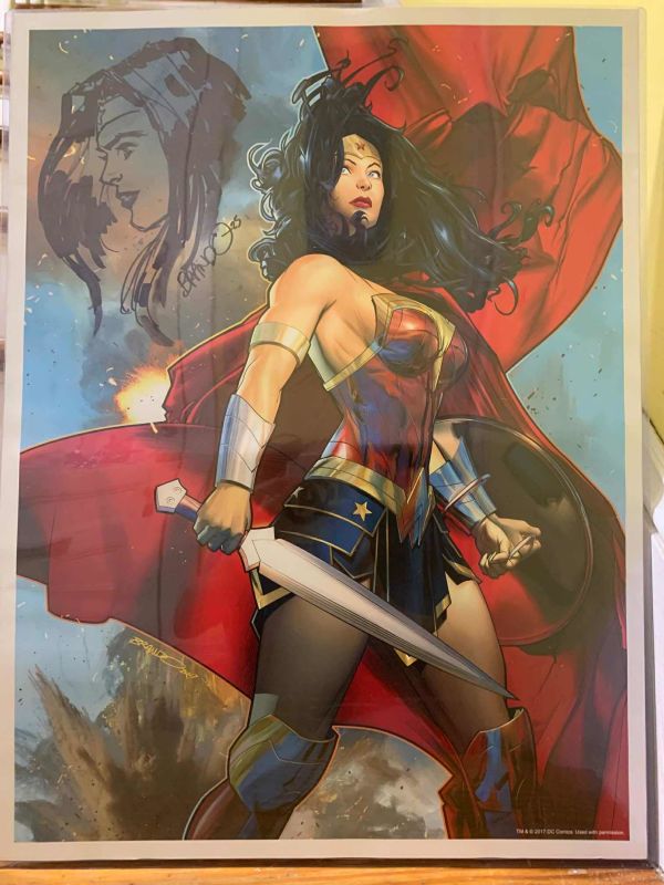 Image for WONDER WOMAN OVERSIZED PRINT REMARQUED & SIGNED BRANDON PETERSON