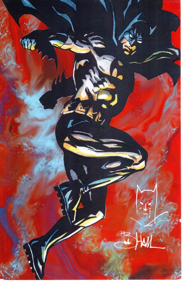 Image for BATMAN PRINT REMARQUED & SIGNED BOB HALL