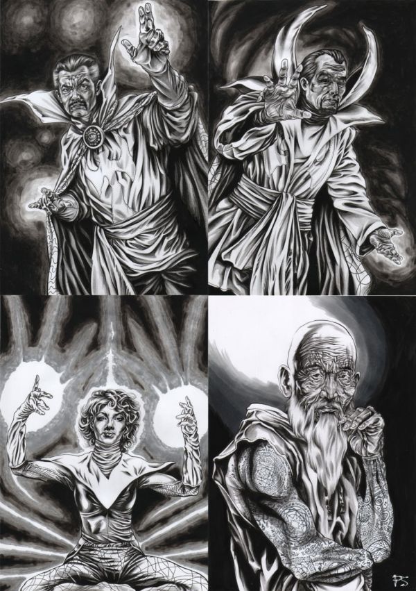 Image for From the world of Doctor Strange - 4 X A4 original art by PAUL SWAIN
