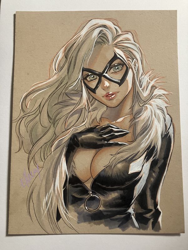 Image for Black Cat Commission Sketch By Ellery 23cm X 31.5cm