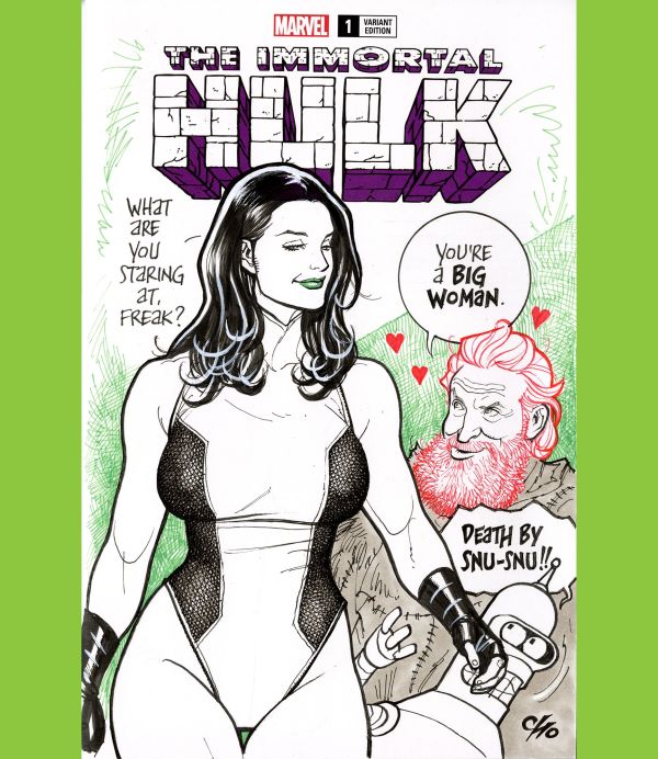 Image of She-Hulk, Tormund, and Bender Sketch Cover