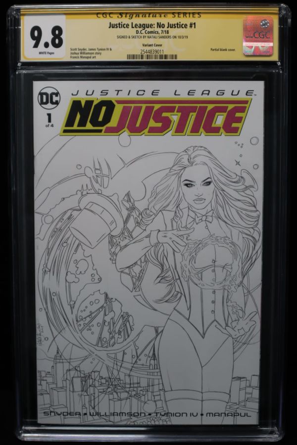 Image for Justice League: No Justice #1 CGC Sketch Cover by Natali Sanders