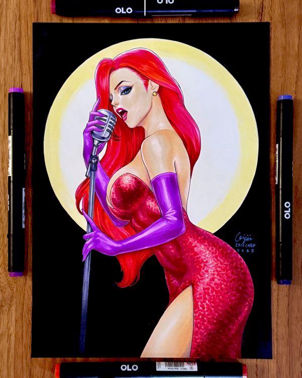 Image for Arttrober Day 14 - Jessica Rabbit 