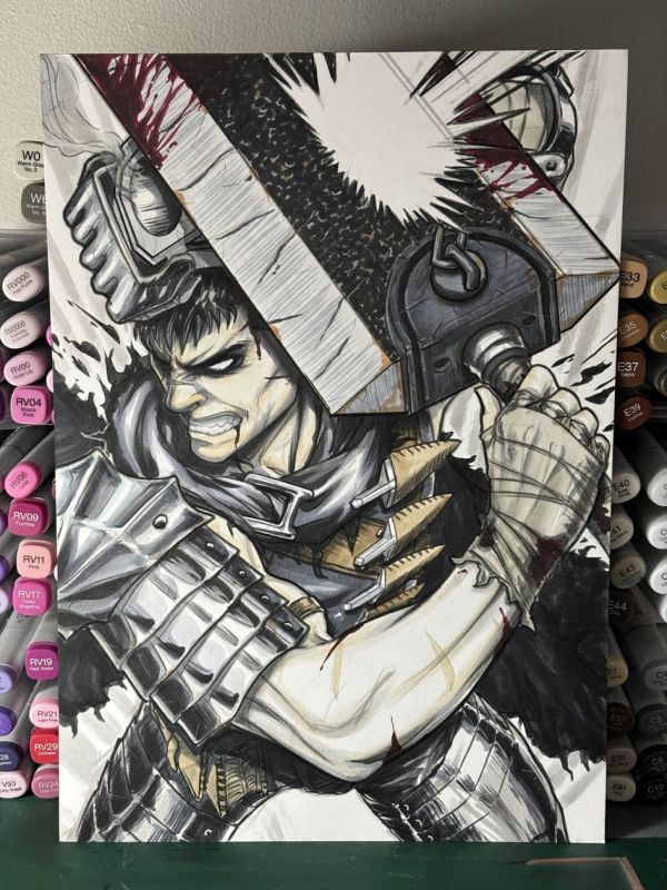 Image for Guts Berserk A4 Original Art - Arttrober 2025