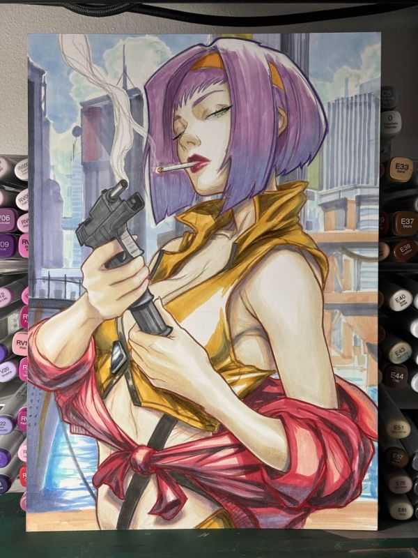 Image for Faye Valentine Cowboy Bebop A4 Original Art - Arttrober 2025