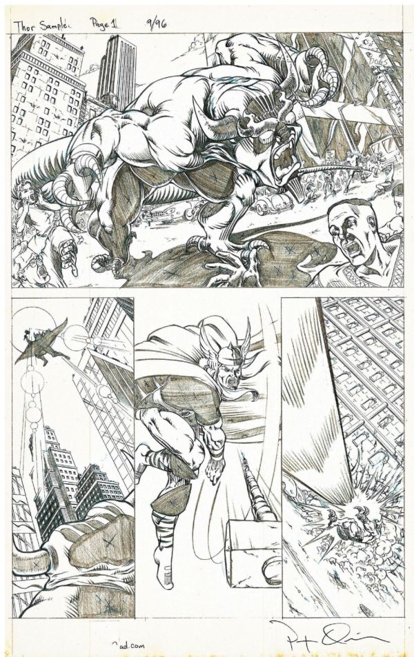 Image for Thor sample pencil page #1 from 9/96 by Pat Quinn