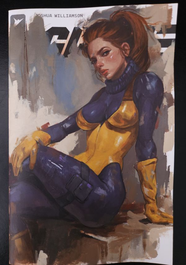 Image for Scarlet- Acrylic painting on Blank Variant comic