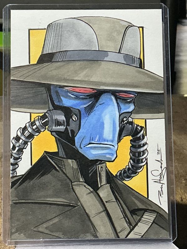 Image for Cad Bane 4x6 Sketch Card Topps Artist Ben AbuSaada 