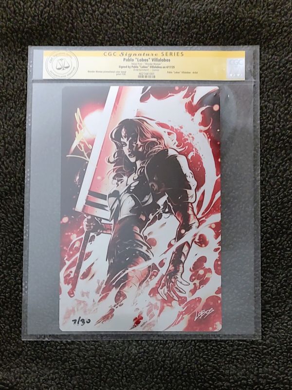 Image for Wonder Woman Metal Print Signed by Pablo Villalobos CGC Verified 