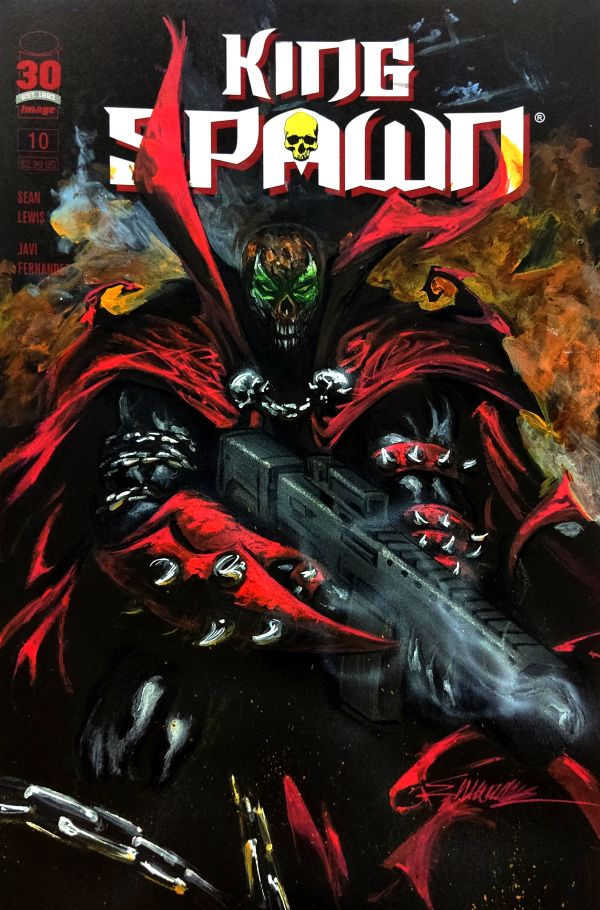 Image for King Spawn Acrylics sketch cover by Manu Silva 