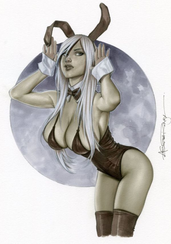 Image for BUNNY BLONDE GIRL LW#186 ORIGINAL ARTWORK -  BY ALEX MIRANDA