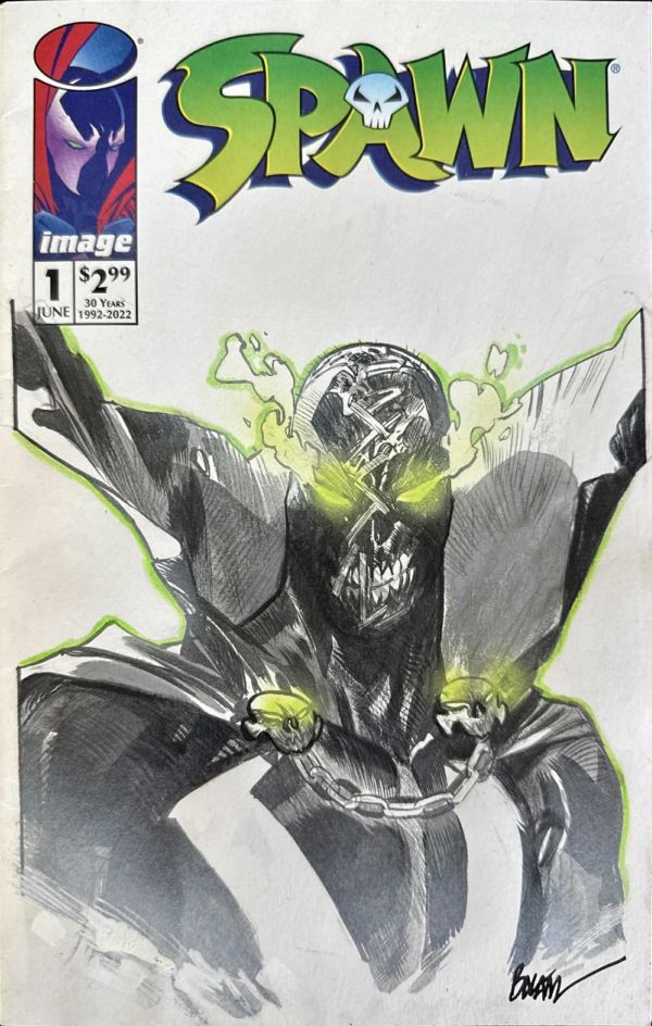 Image for Spawn #1 Blank Cover Headshot by Balam