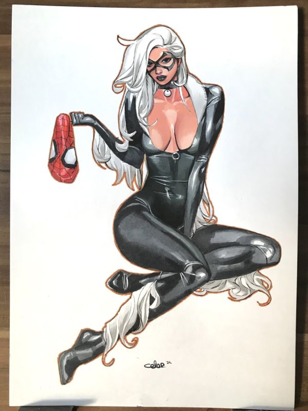 Image for Black Cat Pin Up Art