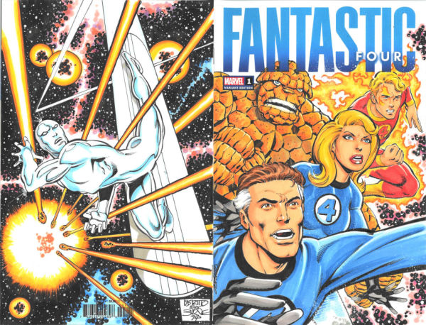 Image for Fantastic Four and Silver Surfer sketch cover by Anthony Castrillo