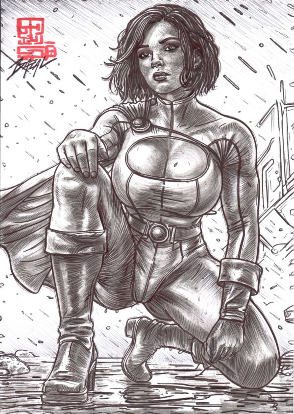Image for Power Girl - STANDING AFTER THE STORM / Bazal. 8,3x11,7 in 