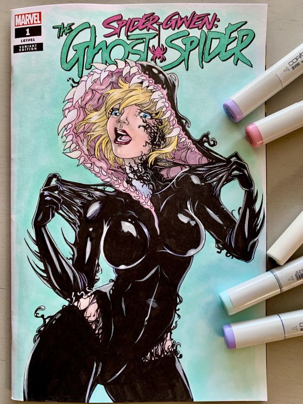 Image for Spider Gwen Venom “Gwenom” original sketch cover