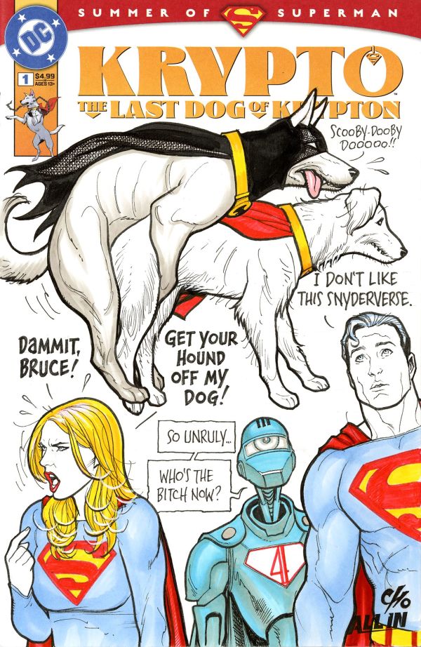 Image for Supergirl and Krypto sketch cover by Frank Cho