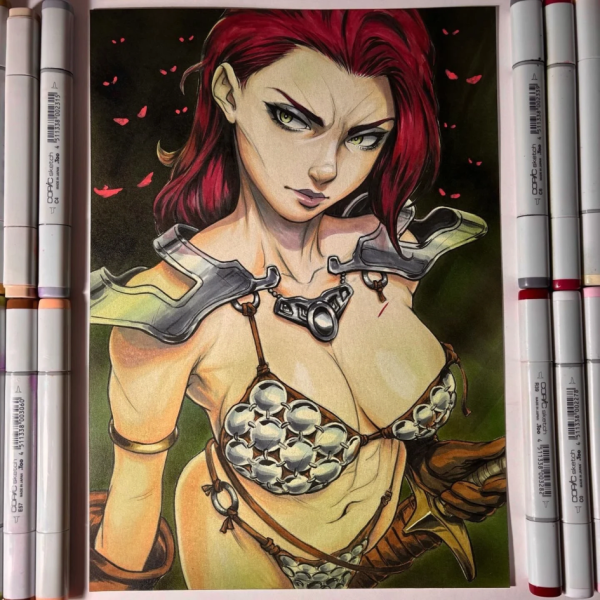 Image for Red Sonja A4 Original Art - Arttrober 2024