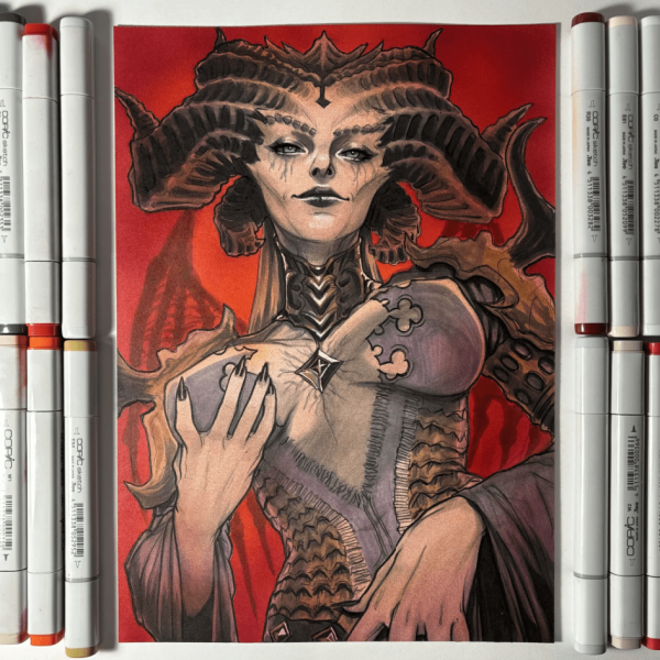 Image for Lilith Diablo IV A4 Original Art - Arttrober 2025