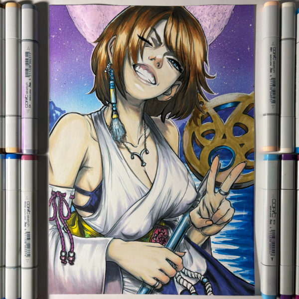 Image for Luna Final Fantasy X A4 Original Art - Arttrober 2024