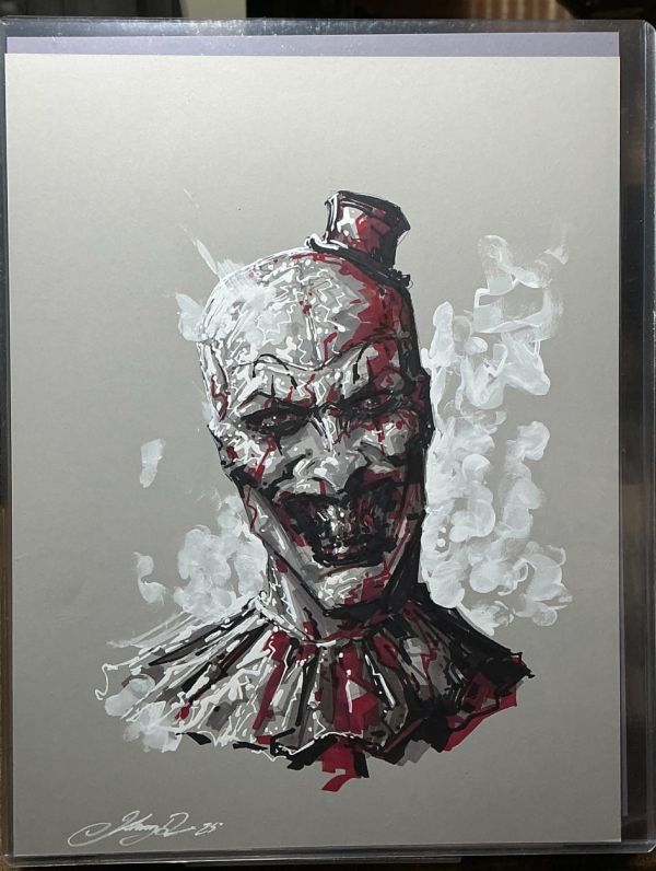 Image for Terrifier Art the Clown Acrylic Painting by Johnny Desjardins 