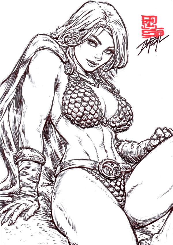 Image for Red Sonja - FLAME OF THE HYBORIAN AGE/ Bazal. 11,7x 8,3 in. 