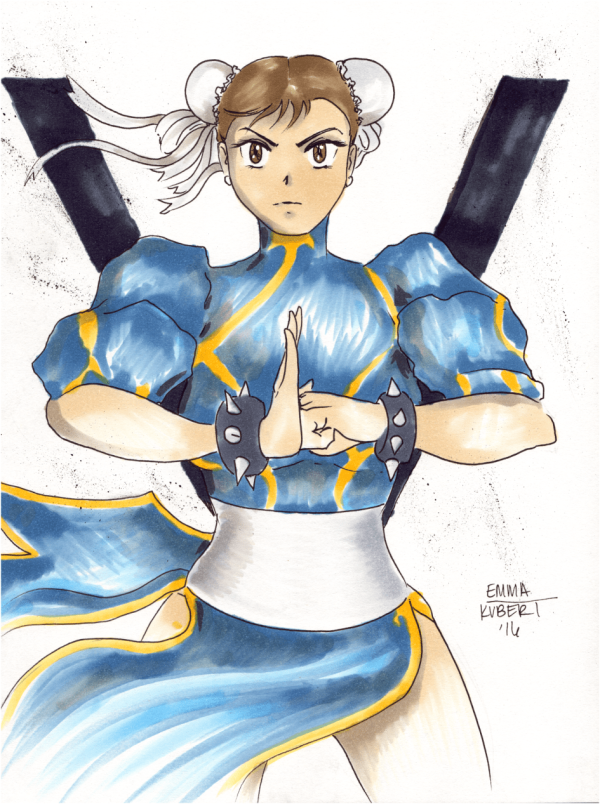 Image for Chun-Li by Emma Kubert Original Art 9x12