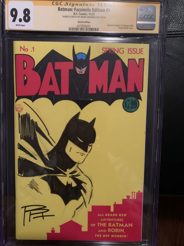 Image for Bruno Redondo Batman sketch #1 CGC 9.8 yellow blank cover