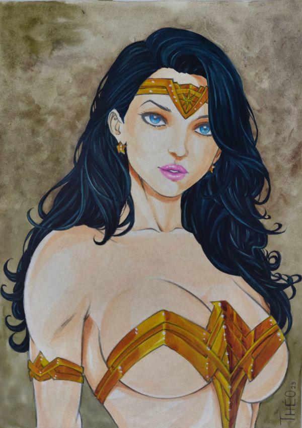 Image for Wonder Woman - Pinup art - 09" x 12" by THEO