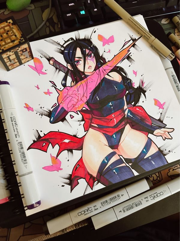 Image for X-Men Psylocke Copic Marker Illustration