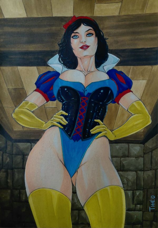 Image for Snow White Pin Up by Théo, 9" x 12"