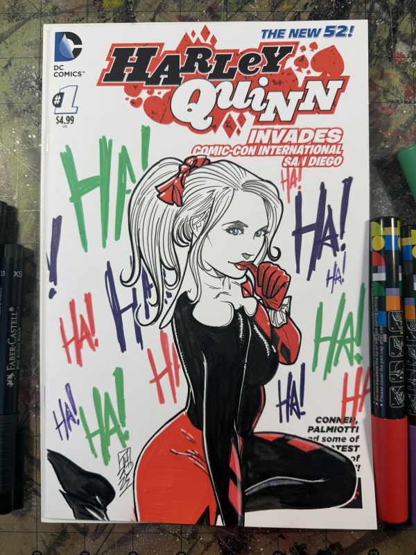Image for Harley Quinn sketch cover by Tom Hodges